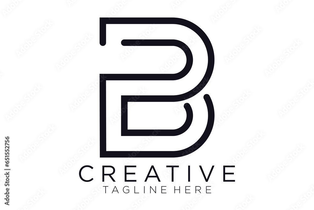 letter B logo, vector icon modern minimalist letter B logo, vector icon modern minimalist