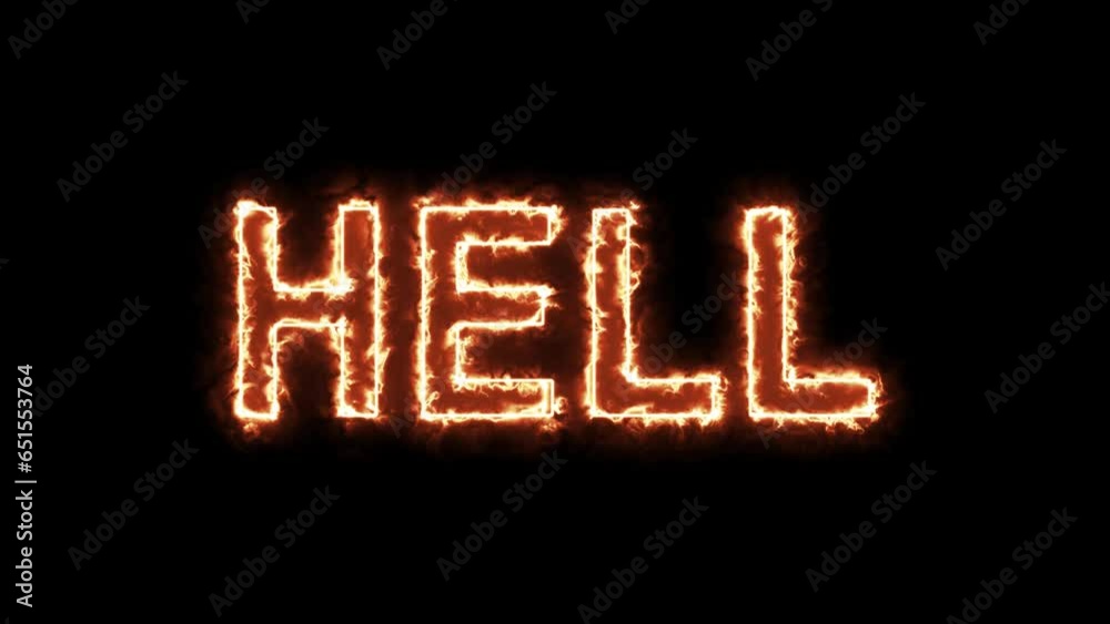 Fire burn text of Hell word. The golden red shine lighting of Hell loop animation promote advertising concept isolate using. Fire burn text of Hell word. The golden red shine lighting of Hell loop animation promote advertising concept isolate using.
