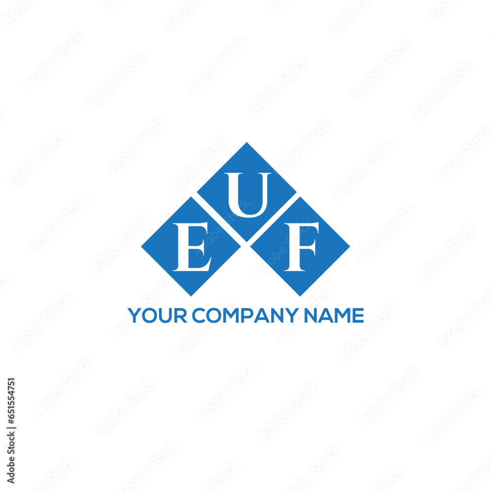 EUF letter logo design on white background. EUF creative initials letter logo concept. EUF letter design.