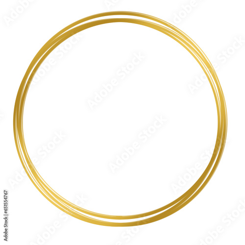 Gold circle frame. 