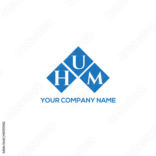 HUM letter logo design on white background. HUM creative initials letter logo concept. HUM letter design.