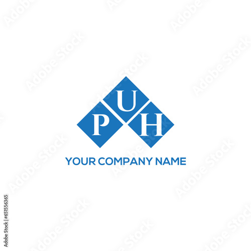 PUH letter logo design on white background. PUH creative initials letter logo concept. PUH letter design.
 photo