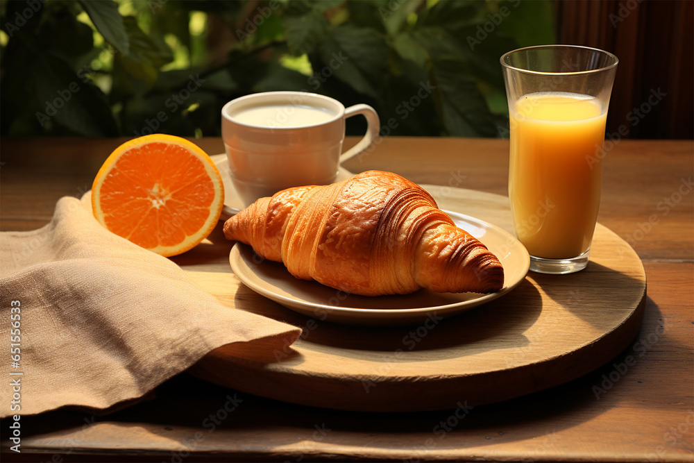 breakfast with croissant