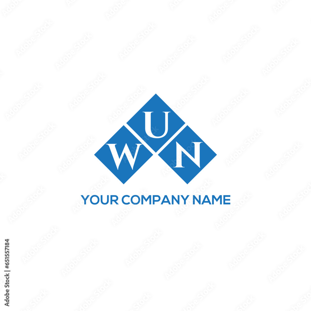 Fototapeta premium WUN letter logo design on white background. WUN creative initials letter logo concept. WUN letter design.