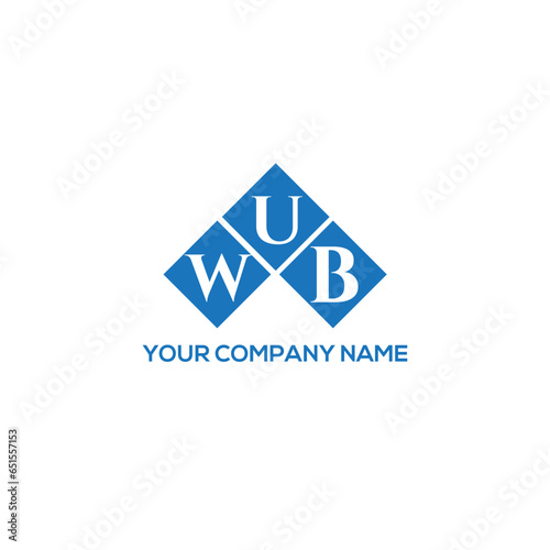 WUB letter logo design on white background. WUB creative initials letter logo concept. WUB letter design. photo