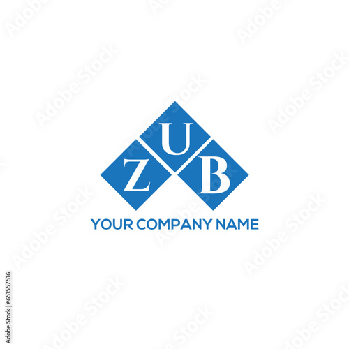 ZUB letter logo design on white background. ZUB creative initials letter logo concept. ZUB letter design.
