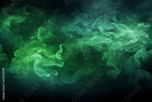 Green Ethereal Smoke Elegance, a Mystical Background Texture Capturing the Fluid Beauty and Intriguing Patterns of Drifting Smoke
