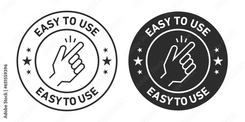 Easy to use rounded vector symbol set on white background