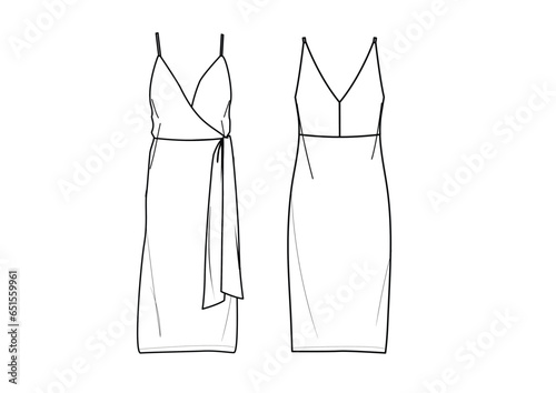 sleeveless dress flat with tie up detail