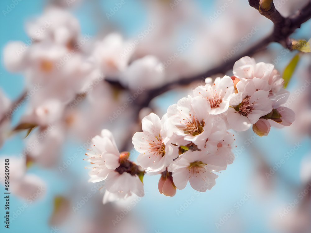 beautiful floral spring abstract nature background. branches of a blooming apricot macro photography. Blooming delicate pastel flowers in spring. generative AI beautiful floral spring abstract nature background. branches of a blooming apricot macro photography. Blooming delicate pastel flowers in spring. generative AI