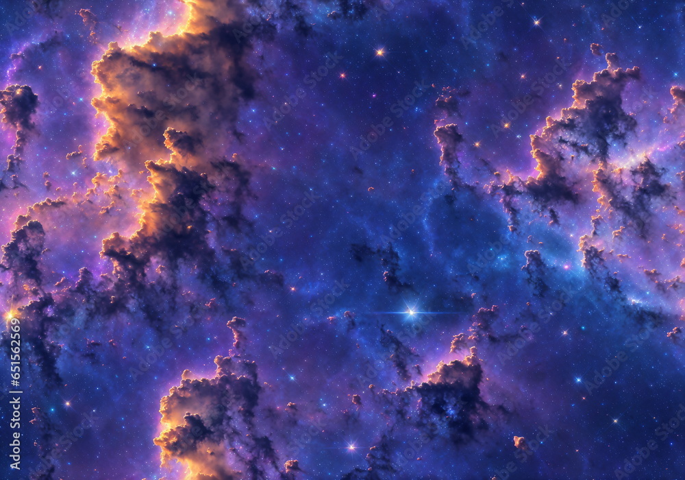 Starry Symphony in Deep Space: A Nebula's Radiant Palette - obrazy, fototapety, plakaty 