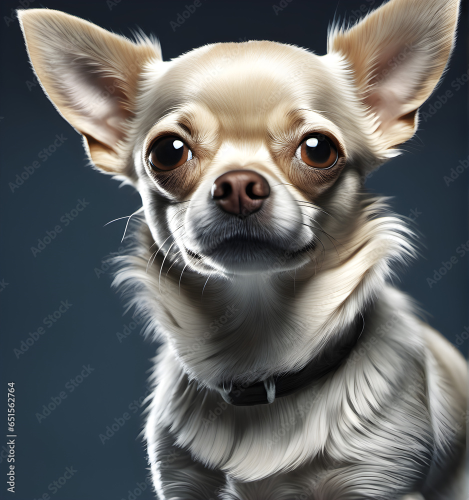 chihuahua close up. Professional studio portrait of a chihuahua little dog. generative AI