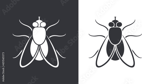 Fly logo. Isolated fly on white background