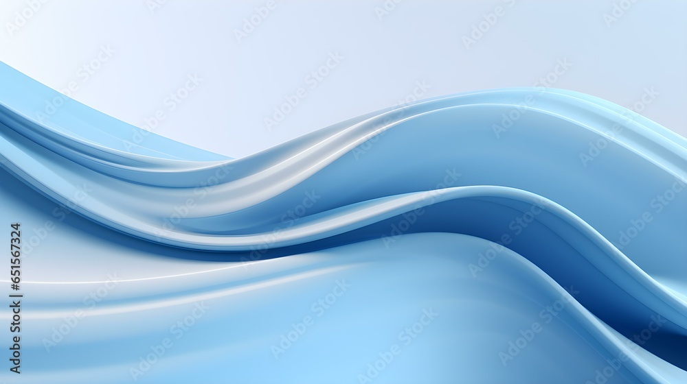 Obraz premium Abstract 3D Background of soft Waves in light blue Colors. Elegant Wallpaper 
