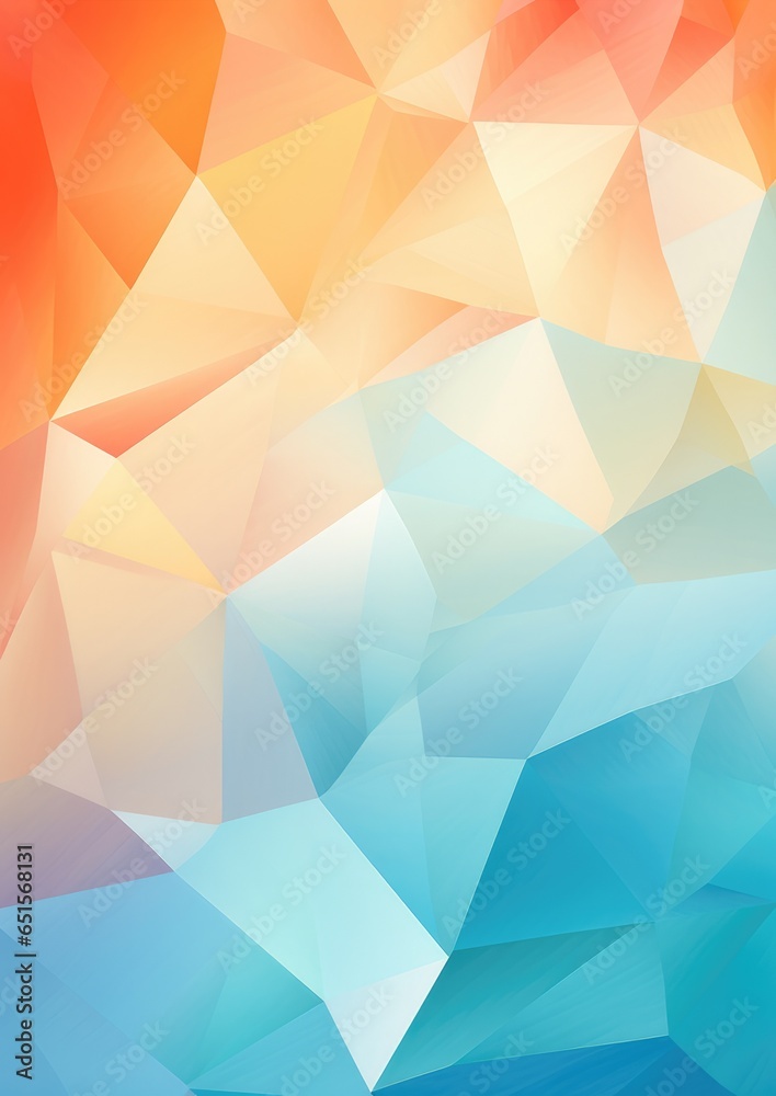 Abstract triangle wallpaper in light colorful pastel colors. Generative ai.
