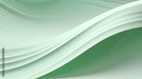 Abstract 3D Background of soft Waves in light green Colors. Elegant Wallpaper  