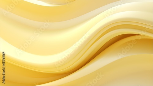 Abstract 3D Background of soft Waves in light yellow Colors. Elegant Wallpaper 