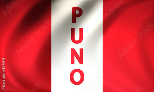 Puno Day in Peru flag, vector art illustration.