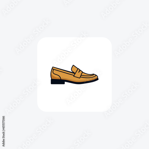 Brown Shoes and footwear Flat Color Icon set isolated on white background flat color vector illustration Pixel perfect