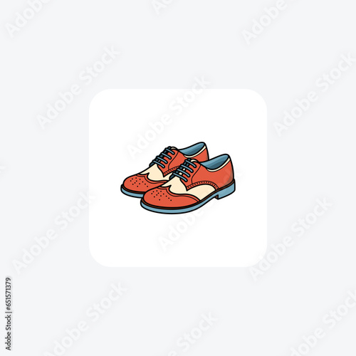 Orange Shoes and footwear Flat Color Icon set isolated on white background flat color vector illustration Pixel perfect