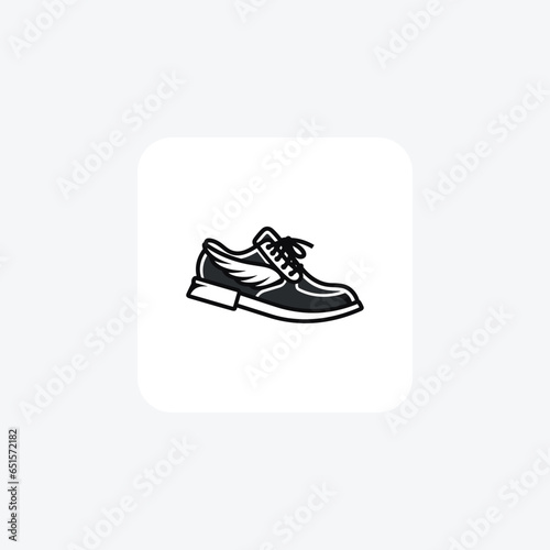 Classic black sneakers Shoes and footwear Flat Color Icon set isolated on white background flat color vector illustration Pixel perfect