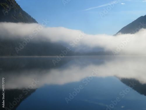 Nebel am Heiterwanger See in Österreich photo