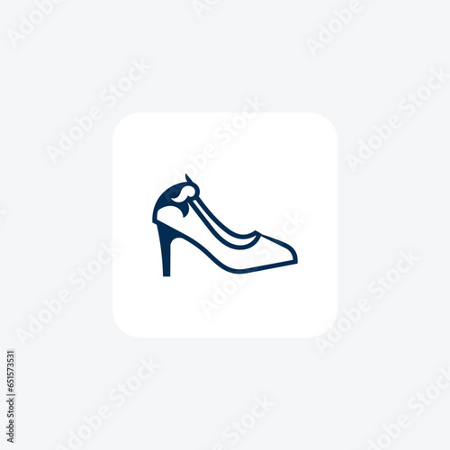 White Mule Women's Shoes and footwear Flat Color Icon set isolated on white background flat color vector illustration Pixel perfect