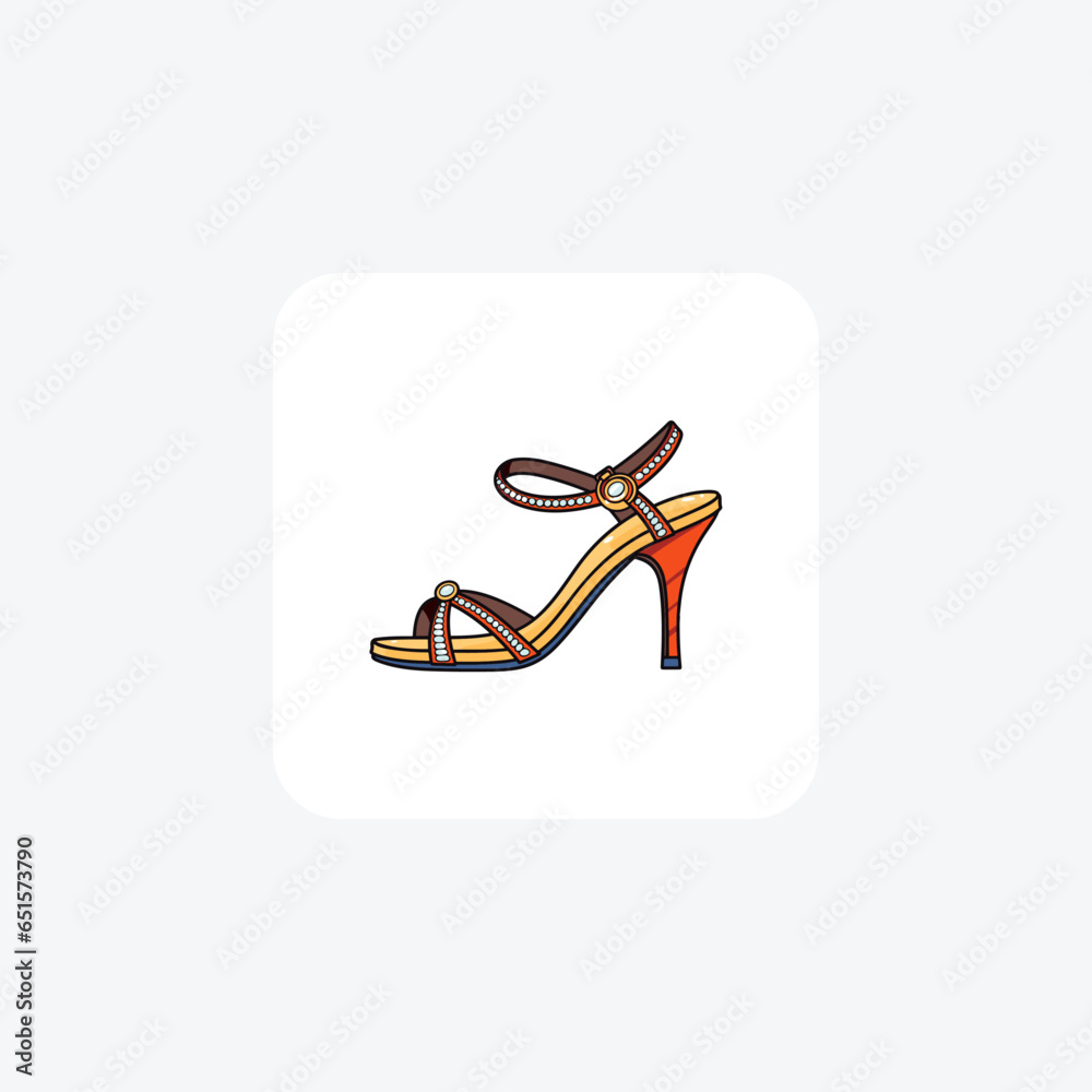 Yellow Rhinestone Heel Women's Shoes and footwear Flat Color Icon set isolated on white background flat color vector illustration Pixel perfect Yellow Rhinestone Heel Women's Shoes and footwear Flat Color Icon set isolated on white background flat color vector illustration Pixel perfect