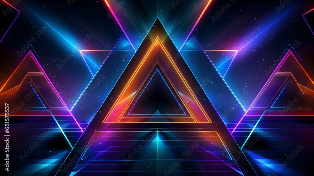 3D neon Triangle Backgrounds 3D neon Triangle Backgrounds