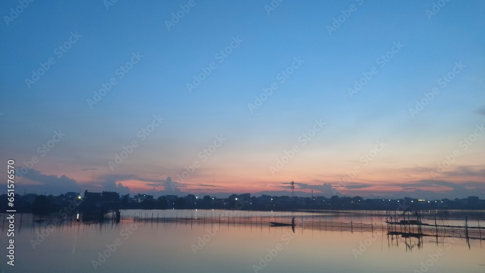 Malabon city sunrise at the dike