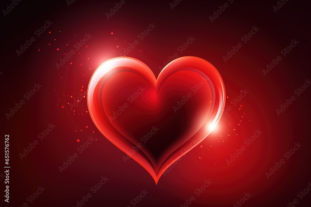 Symbol of romance and love. Red heart abstract background congratulations