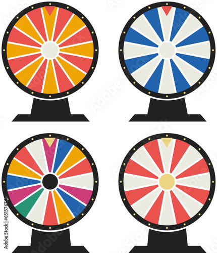 vector fortune wheel. spinning lottery wheel