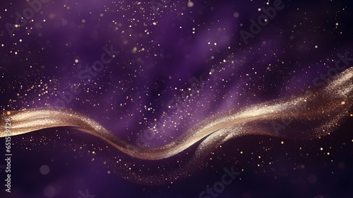 luxury abstract purple and golden glitter illustration background 