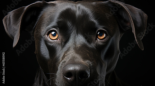 Black labrador retriever close-up face photo