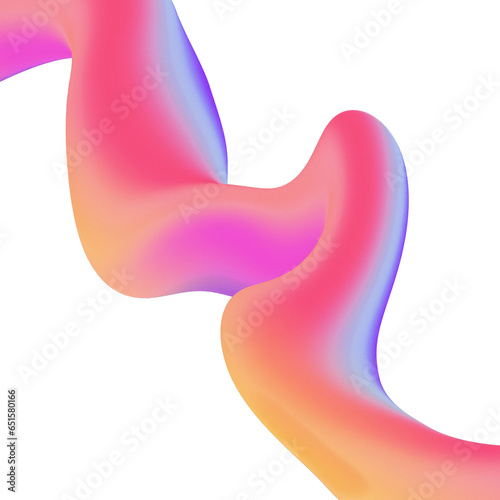 Vibrant Neon 3D Fluid Shape - Glowing and Luminous Abstract Form with Fluid Movement on Transparent PNG Background photo