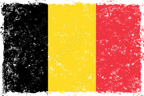 Belgium flag grunge distressed style