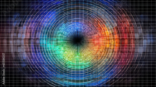 Tunnel or wormhole. Abstract Wormhole Science. tunnel grid. Wireframe 3D surface tunnel. Abstract digital background