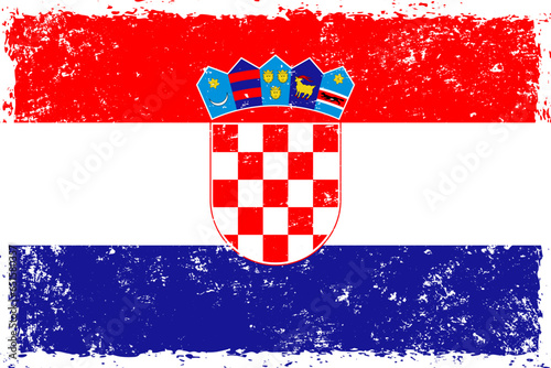 Fotografie Croatia flag grunge distressed style