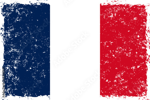 France flag grunge distressed style