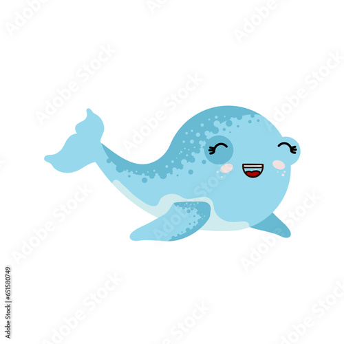 cute whale - vector illustration