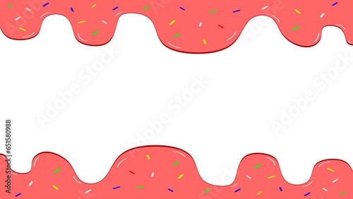 Melting strawberry ice cream with transparent background 