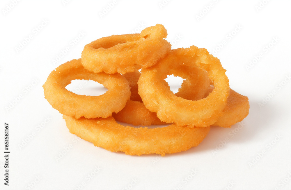 Onion rings isolated on white background Onion rings isolated on white background