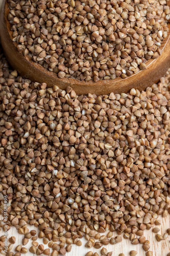 A large amount of roasted buckwheat harvest A large amount of roasted buckwheat harvest