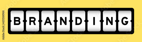 Black color in word branding on slot banner with yellow color background