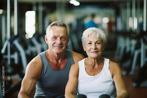 Portrait of a mature couple in the gym