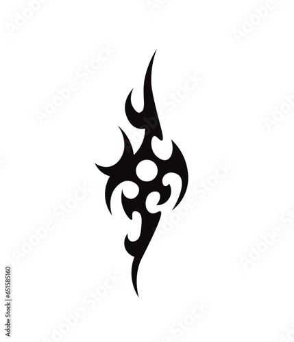 Vector illustration of black pattern for tattoo on white background