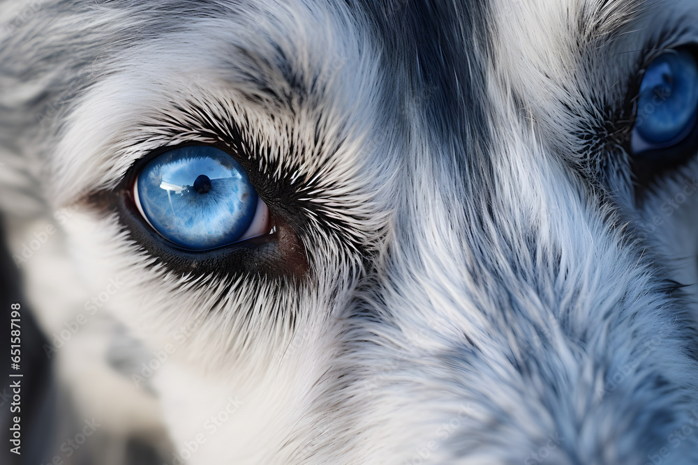 Hund mit blauen Augen