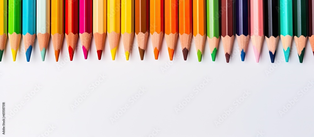 Multicolored pencils on a isolated pastel background Copy space Multicolored pencils on a isolated pastel background Copy space