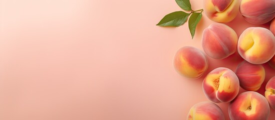 Isolated nectarine isolated pastel background Copy space