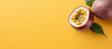 Maracuya passionfruit isolated pastel background Copy space